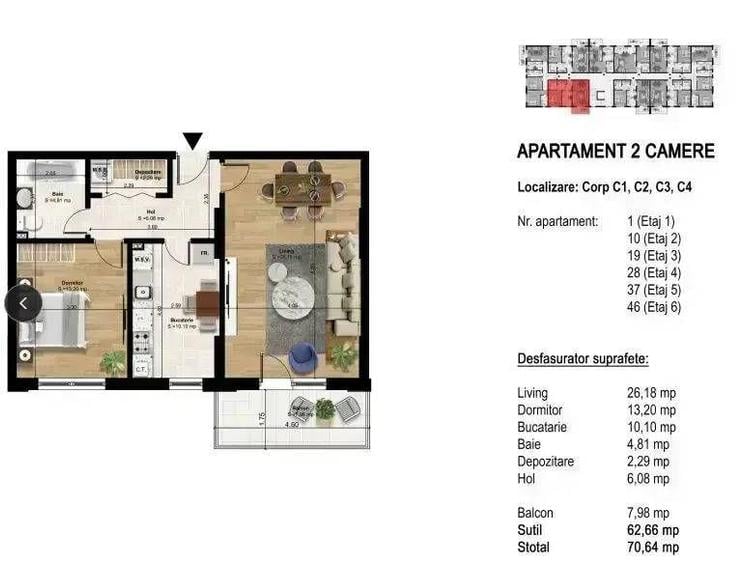 Apartament 2 camere Decomandat cu posibilitate rate la dezvoltator - 7