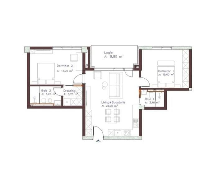 Vanzare apartament 3 camere bloc nou zona Piata Abator Centru, Cluj-Napoca