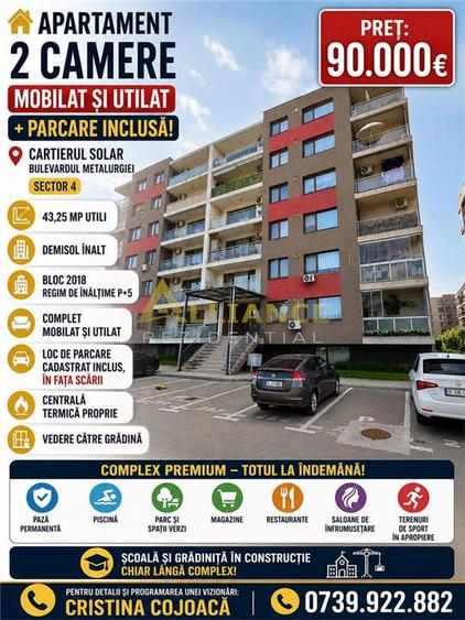 Apartament cu 2 camere decomandat în Metalurgiei