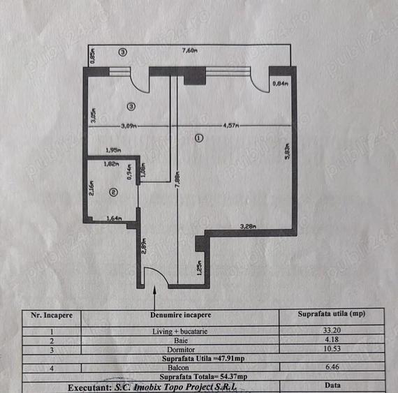 2 camere Prundu etaj3din6 amenajat cu centrala,mobilat bloc 2008 92000euro - 1