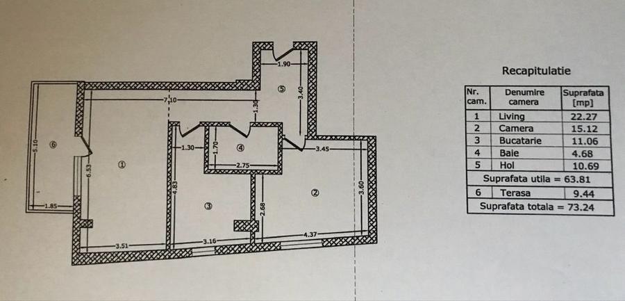 Apartament cu 2 camere semidecomandat în Dămăroaia