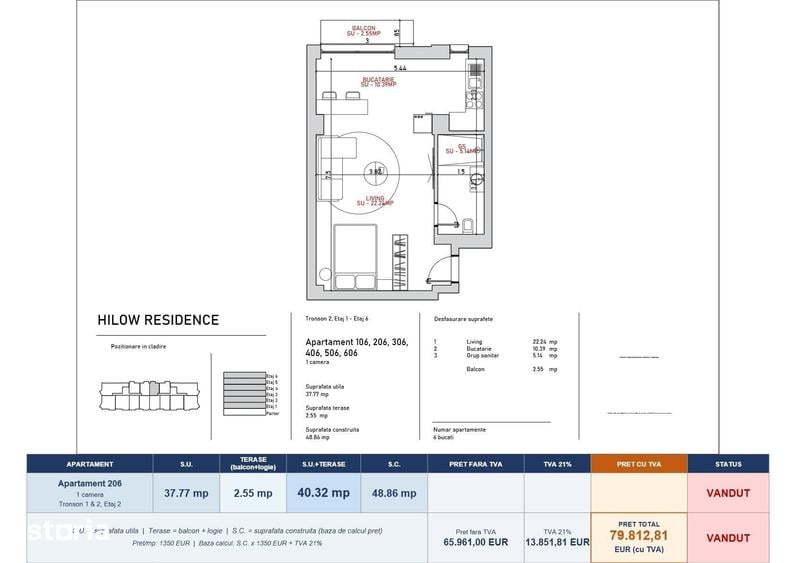 Spațiu comercial, de 37 mp, în Port