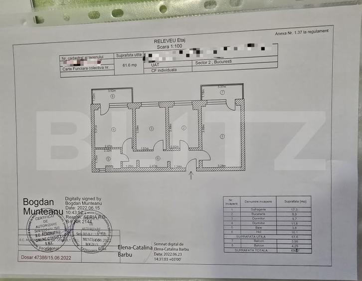 Apartament cu 2 camere, 70 mp, etaj 5 - 9
