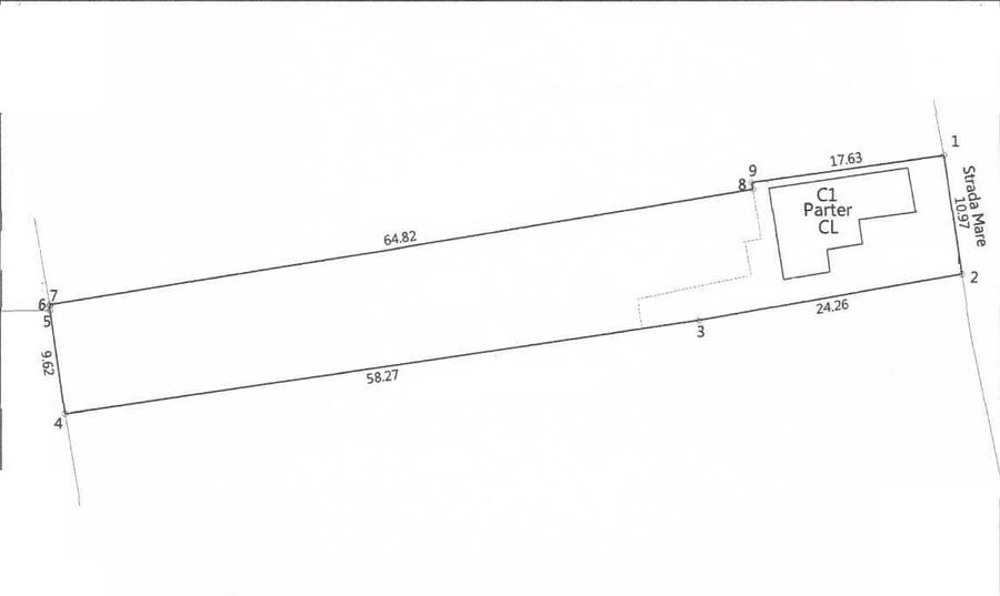 Teren cu casa batraneasca strada principala 900mp - 1