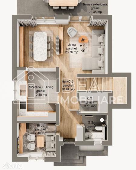 Casa individuala P + M ?ura Mare | 120 mp utili | 5 camere | Curte 2 - 3