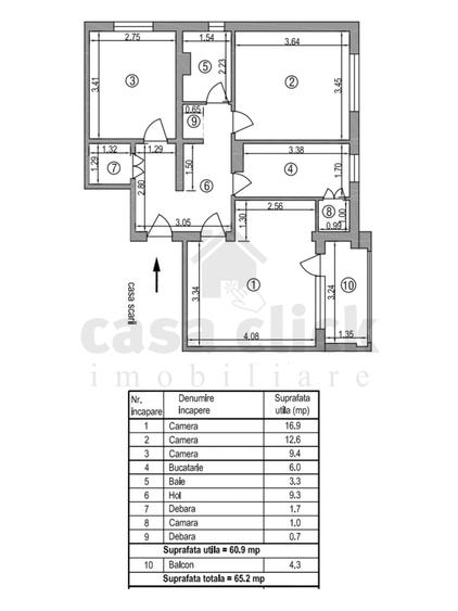 Apartament 3 camere, etaj 7/10, Micro 20 – centrală, balcon cu vedere deschisă - 11