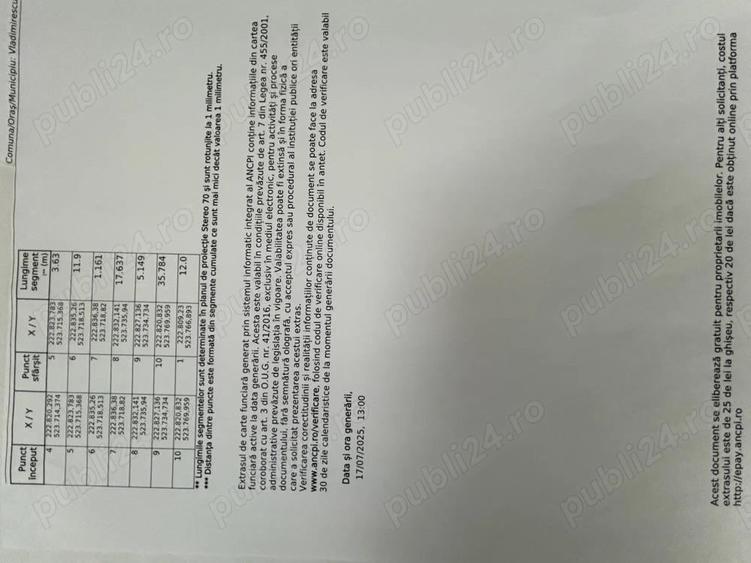 Vand parcela teren,st.700 mp.,in comuna Vladimirescu, jud.Arad,pozitionat intre case,langa Primarie - 1