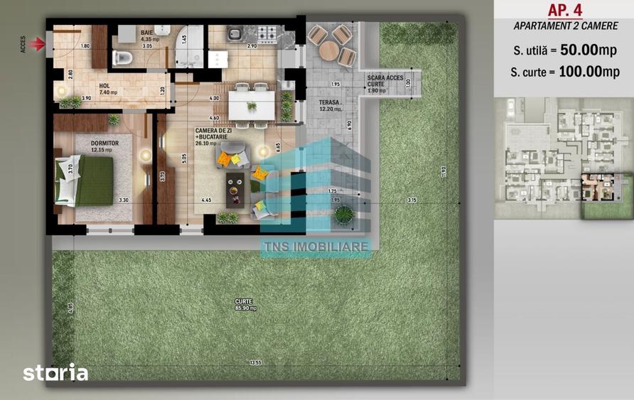2 Camere Gradina Privata100 Mp,Parcare Subterana,Titan- Grigorescu - 2
