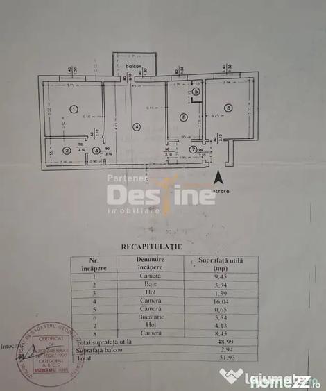 Apartament cu 3 camere semidecomandat în Tătărași