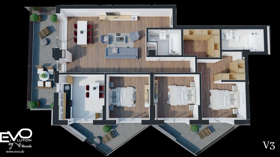 AP. 4 CAMERE | SE | 129 MP | SHOPPING CITY SIBIU | Evolution Apartments - 9