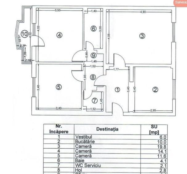 Apartament 3 Camere 13 Septembrie | 2 Bai | Balcon | Loc de parcare - 8