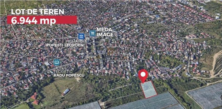 Vanzare teren intravilan, 6994 mp, deschidere ampla, Popesti-Leordeni - 3