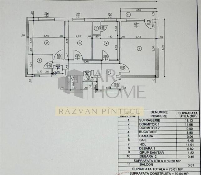 Apartament 3 camere, 2 bai, Cantacuzino, Ploiesti - 1
