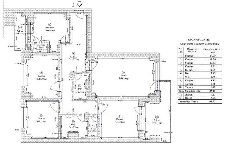 Apartament 4 camere, Tei
