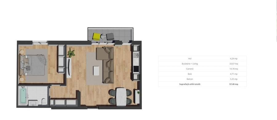 Apartament cu 2, camere, zona Vivo, parcari subterane - 10