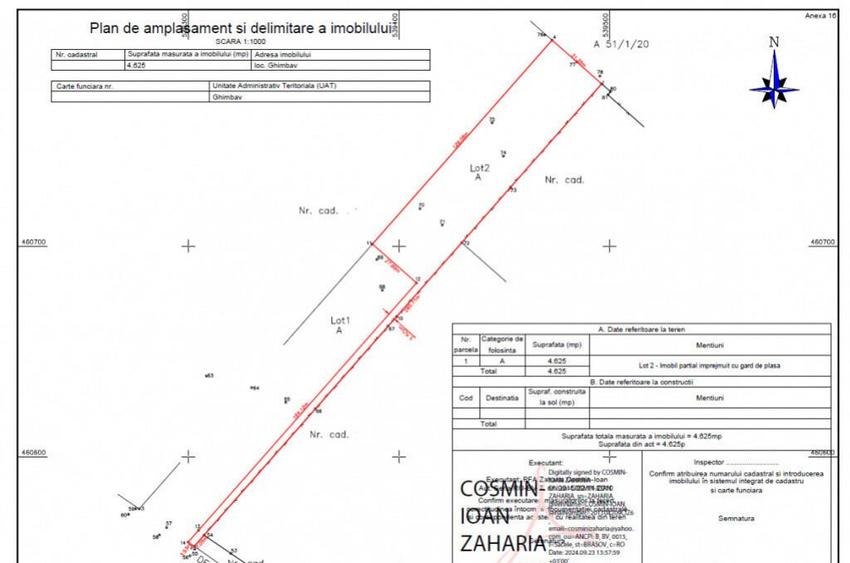 TEREN 4625 mp in zona industriala CRISTIAN, lungime 129 m, l - 1