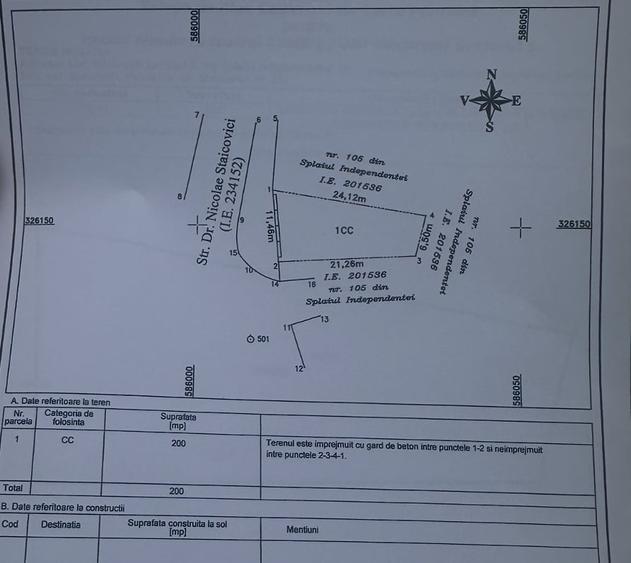 Teren de vânzare 200 mp – Cotroceni, Str. Nicolae Staicovici - 1