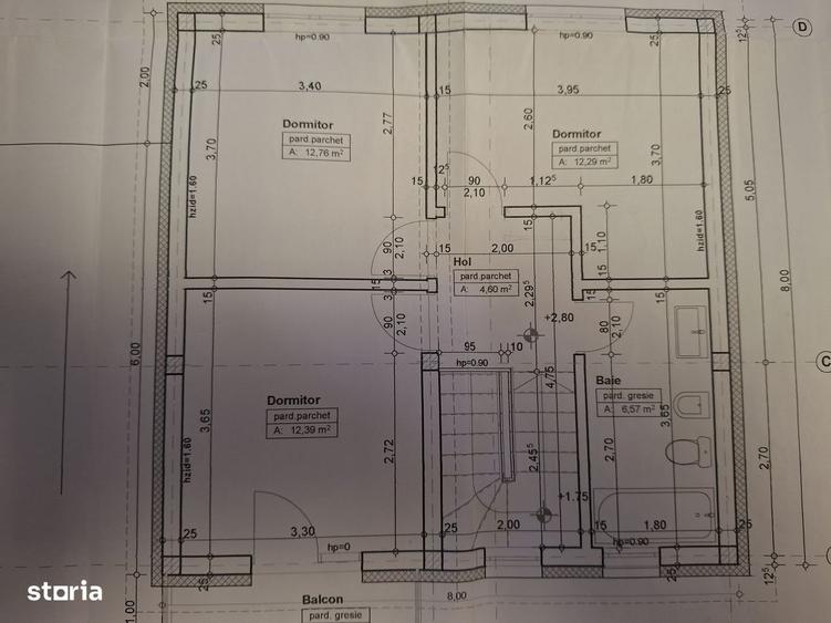 Casa Martinesti cu 3 camere+living, parcare acoperita si teren 450mp. - 1