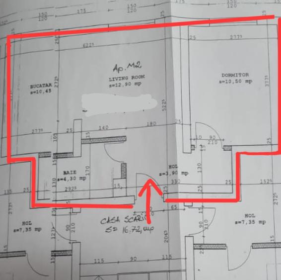 Vand apartament de 2 camere situat la mansarda pe un singur nivel,Scoala de Inot - 9