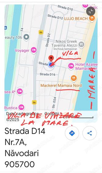 Vila, pensiune langa plaja. Mamaia nord. Str D14 Nr.7A. 11 camere, dotata pentru cazare. - 2