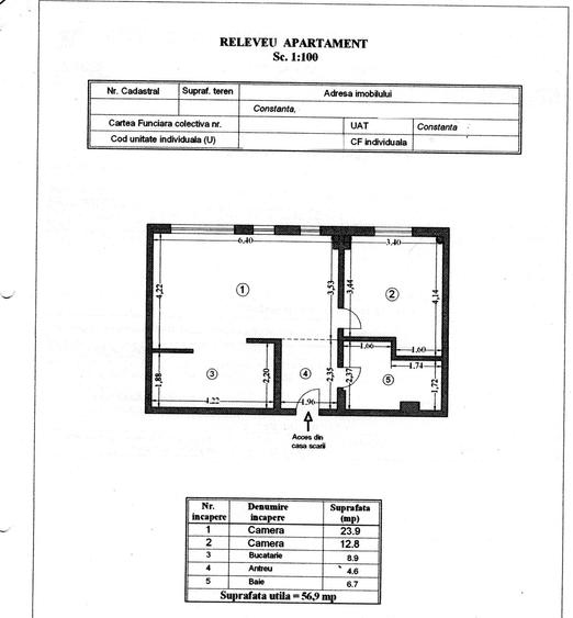 Constanta - Central - Str Traian - apartament 2 camere decomandat - 1