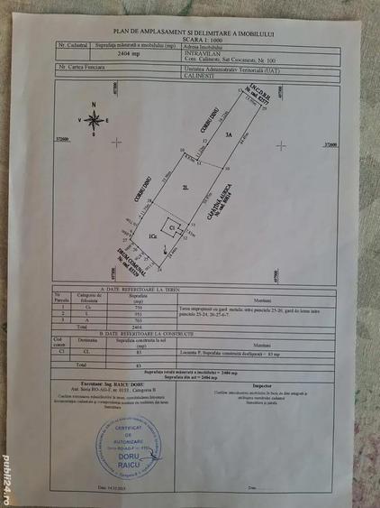 Vand casa+teren intravilan de 2400mp,25 euro mp,com Calinesti,sat Ciocanesti - 2