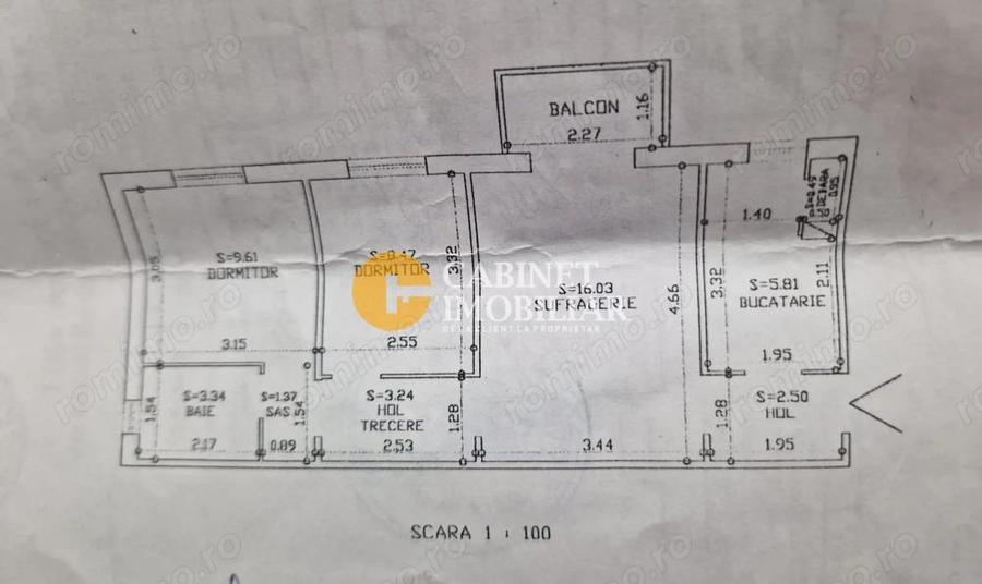 3 Camere Semidecomndat- Mobilat si Utilat- zona Zimbru - 1