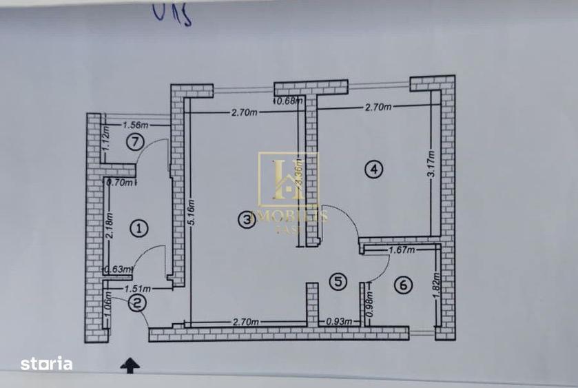 Apartament renovat 2 camere ND 40 mp. zona Podul de Piatra 67000 euro - 1