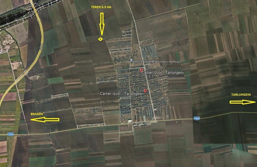 Teren agricol extravilan de 55000 mp, în Tărlungeni