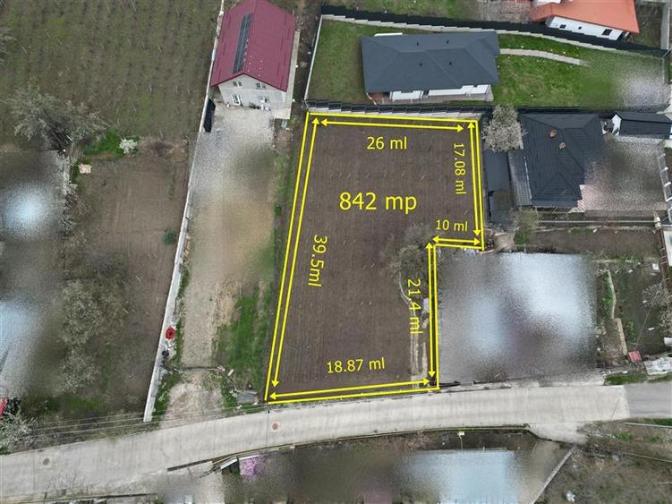 Teren intravilan 842 mp , asfalt , toate utilitatile - Valea Lupului , Iasi - 1