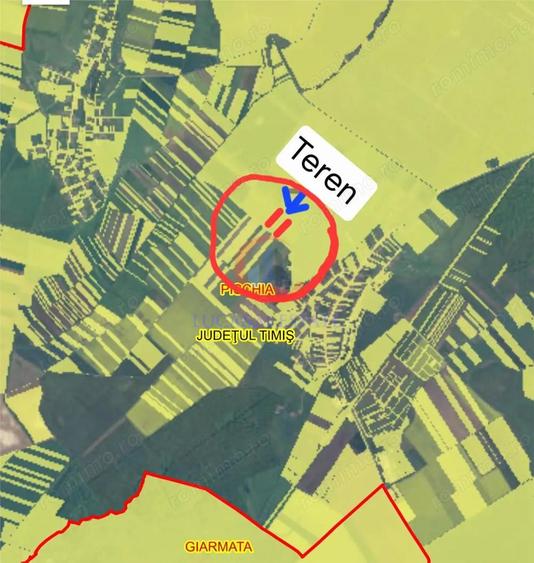 De vanzare: 2 parcele de teren extravilan agricol Pischia, judetul Timis - 1
