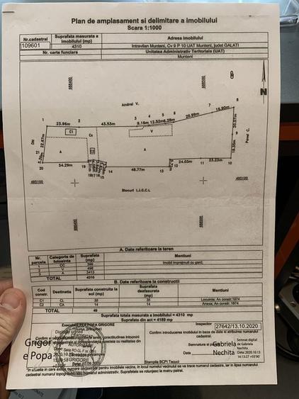 Teren intravilan 4310m2 Loc. Munteni deschidere 29m la E581 utilitati - 5