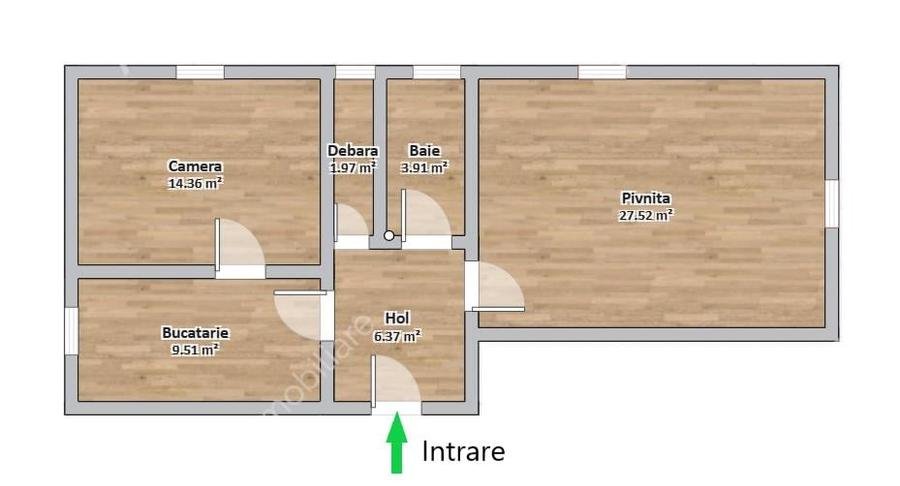 Vand apartament la casa ,cu 2camere,situat central in Sibiu,pe str.Independentei - 9