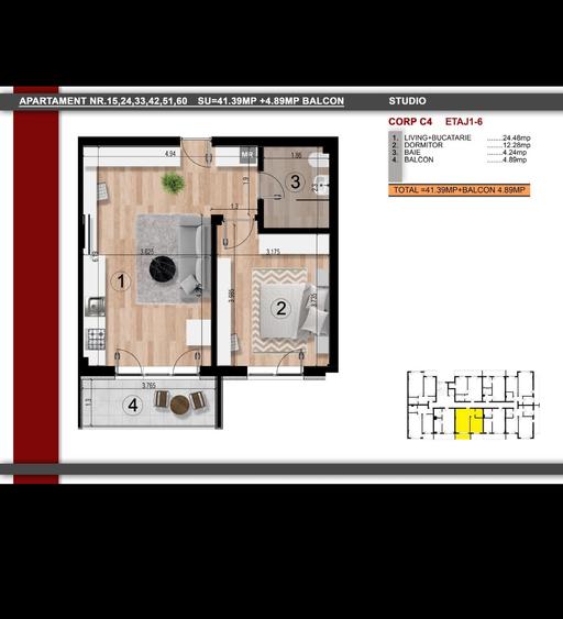 Apartament tip studio, construcție nouă, aproape de metrou - 10