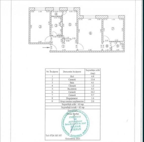 Apartament 3 camere, 2 bai Centrul Civic - 3