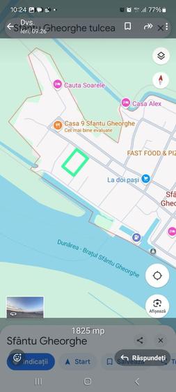 Sfantu Gheorghe Delta. Teren premium 1825mp, 100 m Dunare. Pret:120 m - 4