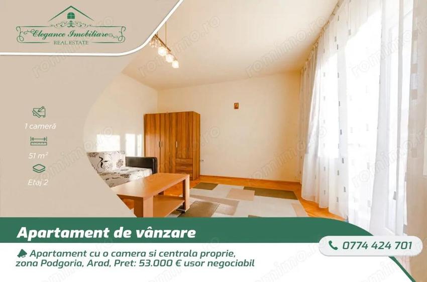 Apartament cu o camera ?i centrala proprie , zona Podgoria, Arad - 6