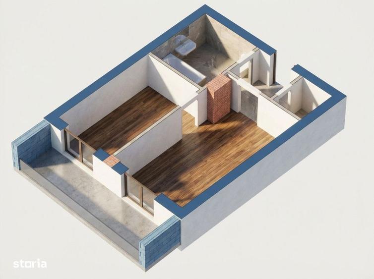 BLOC NOU! 1680E/MP TVA INCLUS! 1 camera, 38,5mp 7,7mp balcon! zona Ter - 2