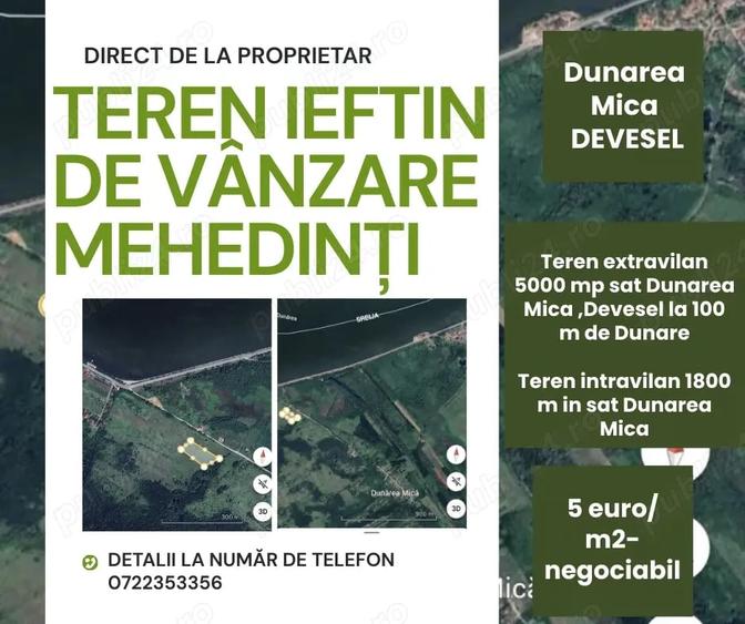 Teren de 5000 mp, în Dunărea Mică