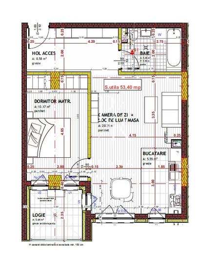 Apartament cu 2 camere decomandat în Florești