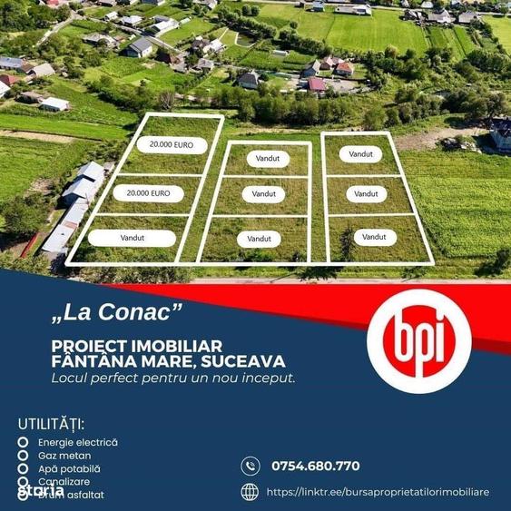 LOTURI DE TEREN cu toate utilitatile, Fantana Mare, langa Falticeni - 1