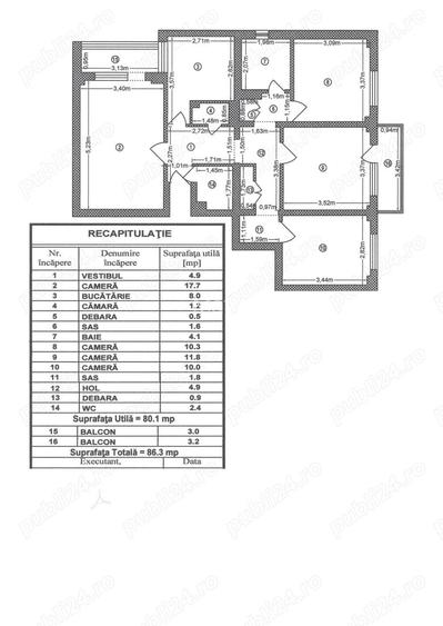 Persoana fizica vand 4 camere Bdul Chisinau vis a vis complex Miramar, Mega Mall