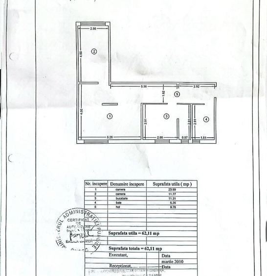 Apartament cu 2 camere în Km 4
