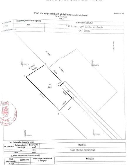 Teren de 460 mp, în Cosoba