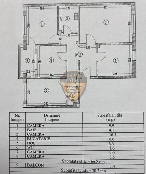 Apartament cu 4 camere decomandat, mobilat în Energia