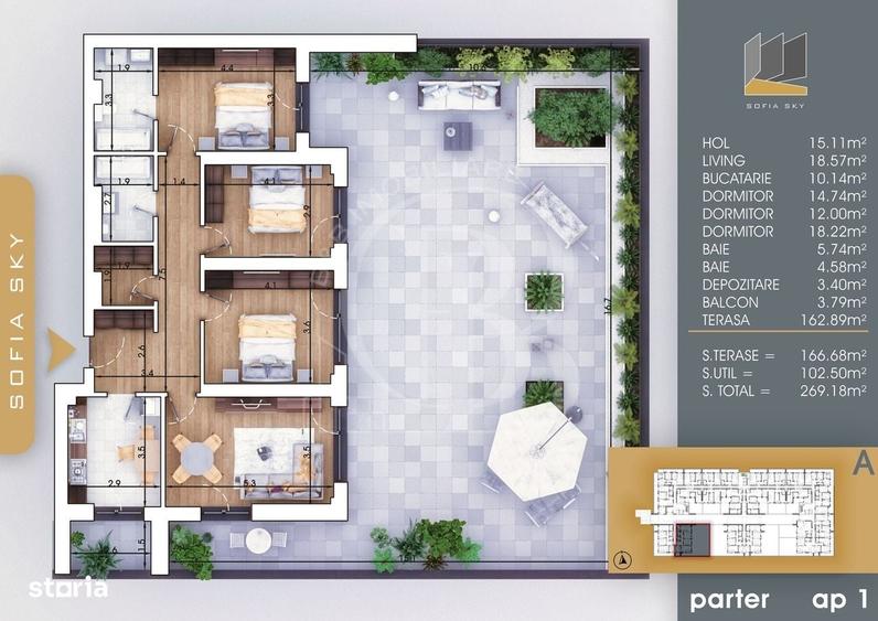 Apartament cu 4 camere în Titan
