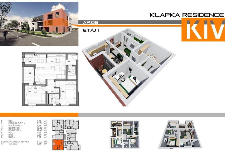 Apartament cu 3 camere în Braytim