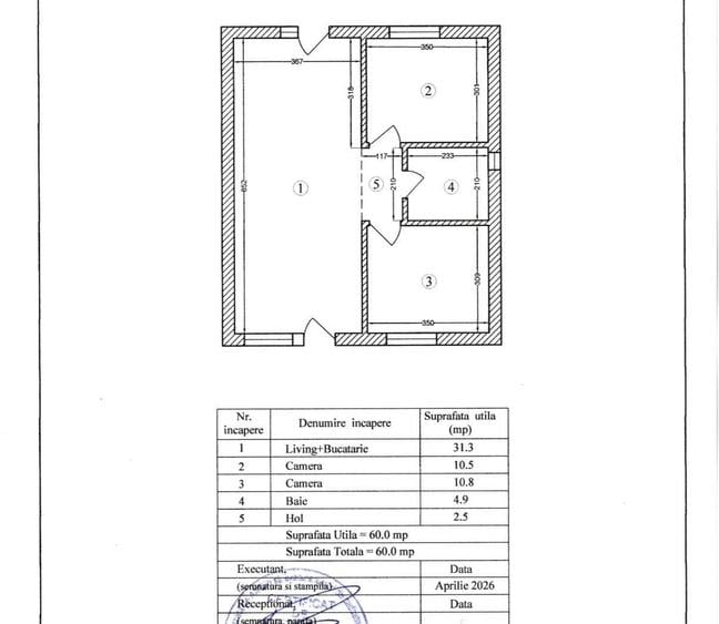 Casă cu 3 camere în Vârteju
