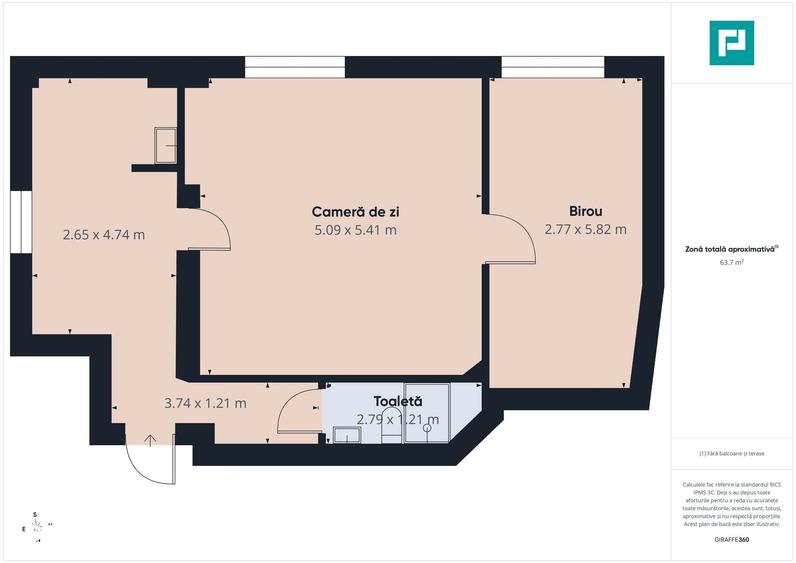 Spațiu comercial, de 64 mp, în Orașul Nou