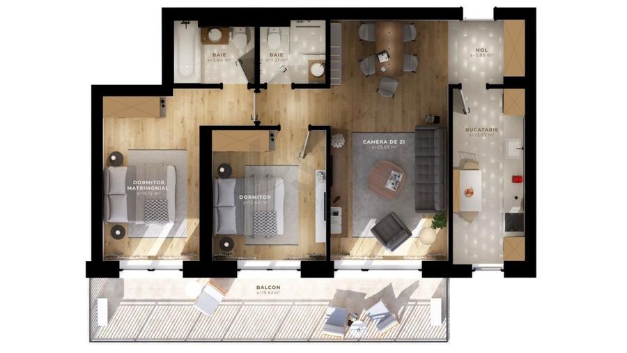 Tunari Sunlight Residence 3 Camere Modern - 5